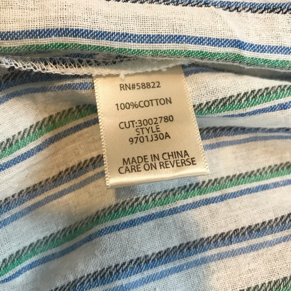 Max Studio Belted Striped Short Sleeve Shirt M - Picture 7 of 7